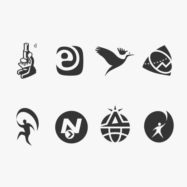 a set of logo designs, by Max Hancock
